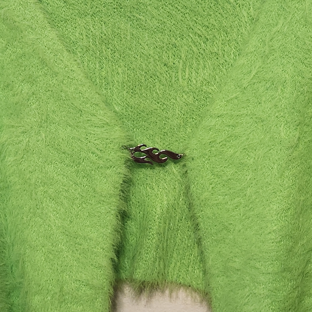 Fabletics Green Fuzzy Women's Sweater View 5